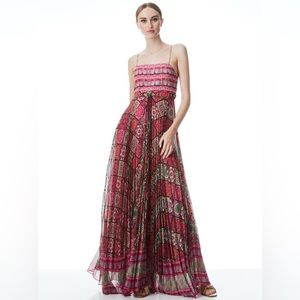 Alice + Olivia Despina Pleated Maxi Dress